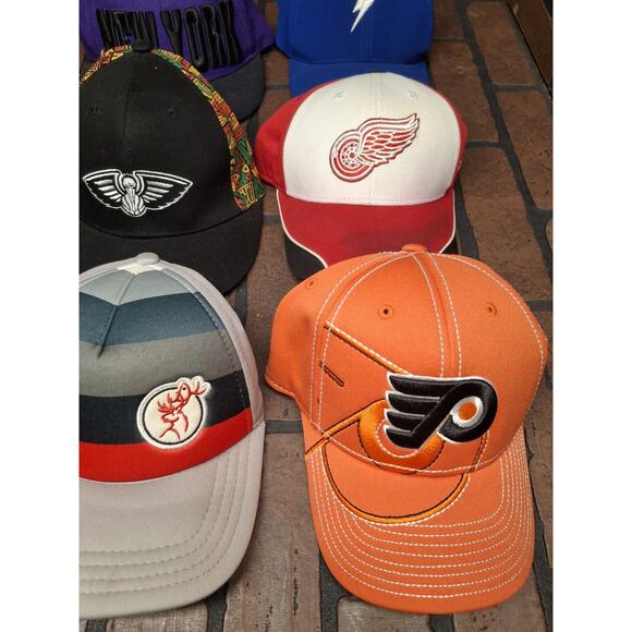 Mens Mixed Hat Lot Of 8 New York California Red Wings And More - Picture 2 of 6